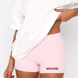 White Fox Pink Biker Shorts